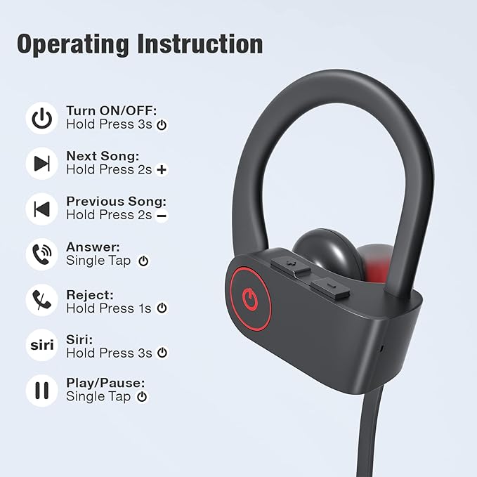 JOYWISE Bluetooth Wireless Headphones 16H Playtime Earbuds - Image 3