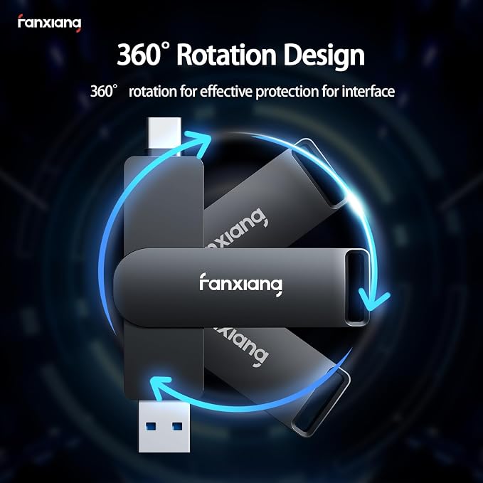 512GB Fast External SSD Flash Drive Up to 2000MB/s USB3.2 Gen2, 2-in-1 Dual USB - Image 3