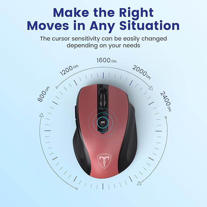 Wireless Mouse, D-09 Computer Mouse USB Cordless Mice - Image 4