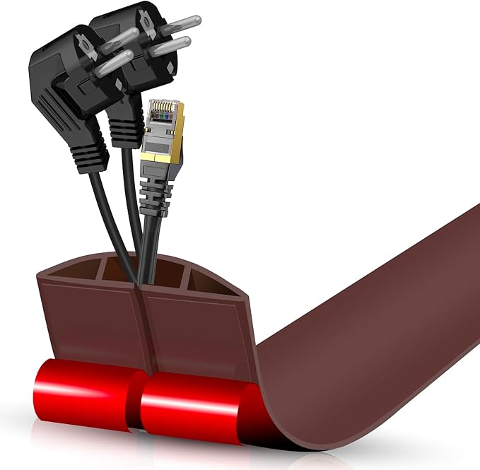 Floor Cord Cover Cavity 0.8"x0.37" Self Adhesive Cord Hider, 3.3FT Low Profile by DBHXXMB-HH