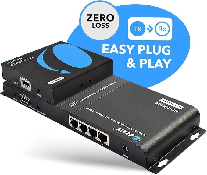 OREI 1x4 HDMI Extender Splitter Over Single Cable CAT6/7 1080P - Image 9