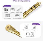 VCE 3.5mm to 1/4 Adapter Stereo Headphone Adapter, 24K Gold-Plated 1/8 to 1/4 - Image 4