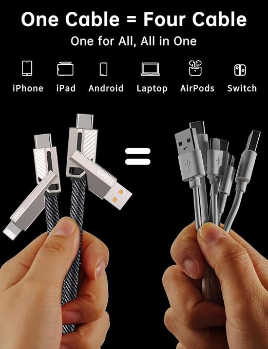 4-in-1 Compatible with USB C to Lightning Cable, 60W High-Speed Charging & Fast - Image 7