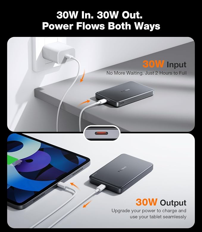 TORRAS MiniMag Qi2 Power Bank, 000mAh Magnetic Battery Pack, Qi2 Certified 30W - Image 6