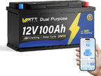 12V 100Ah Marine Starting LiFePO4 Battery Bluetooth, Lithium Battery by Wattcycle