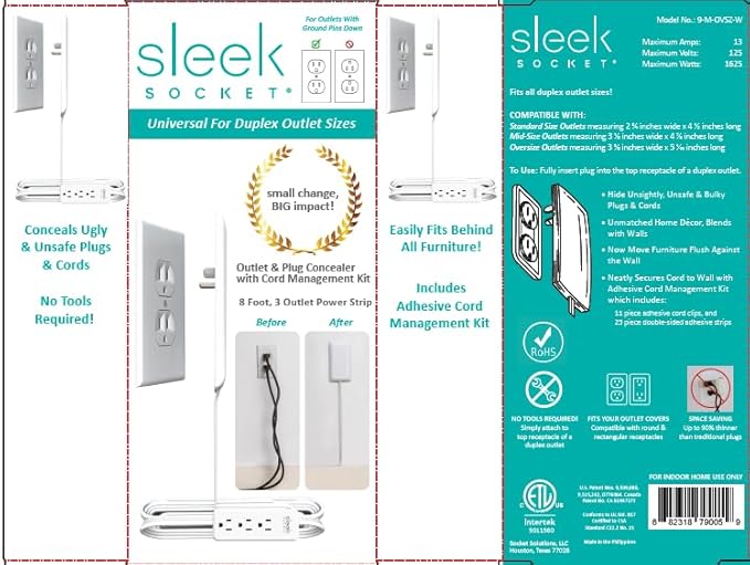 Sleek Socket Original & Patented Ultra-Thin Outlet Concealer - Image 7