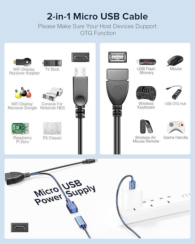 ANDTOBO 2-in-1 Micro USB Adapter Replacement - Image 5