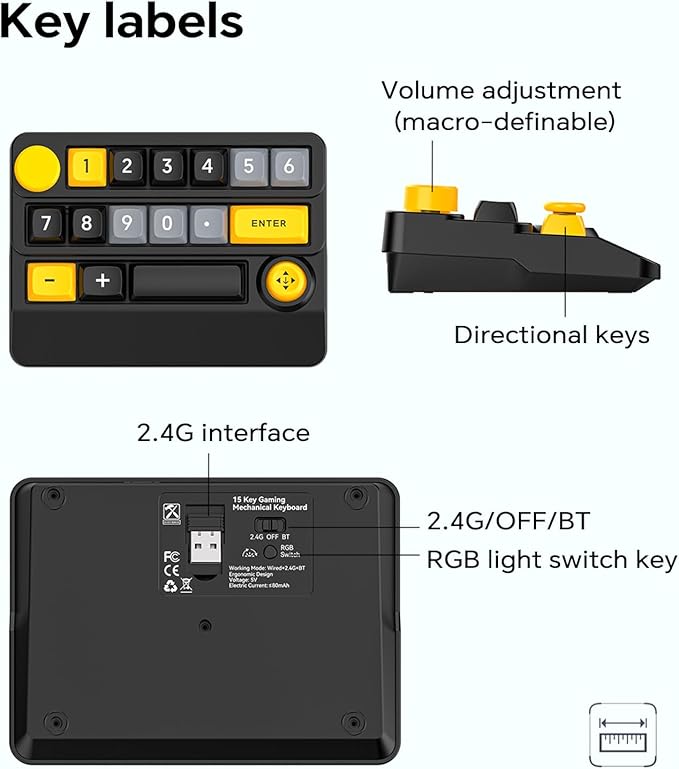 Adventurers W909 Wireless RGB Mechanical Numeric Keypad, Hot-Swappable - Image 9