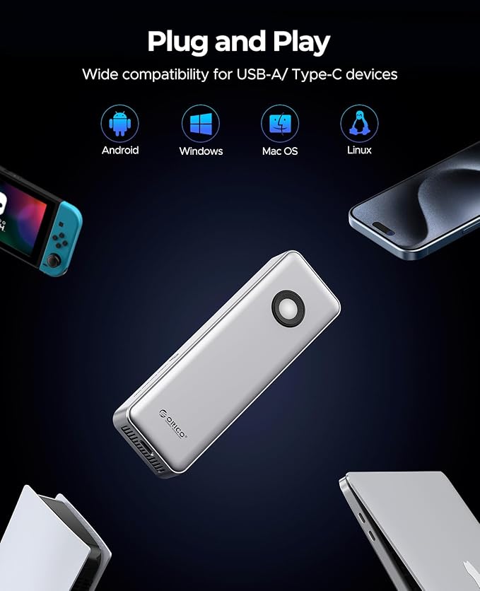 ORICO 2TB Portable SSD for 3700MB/s, RGB External Solid State Drive - Image 6