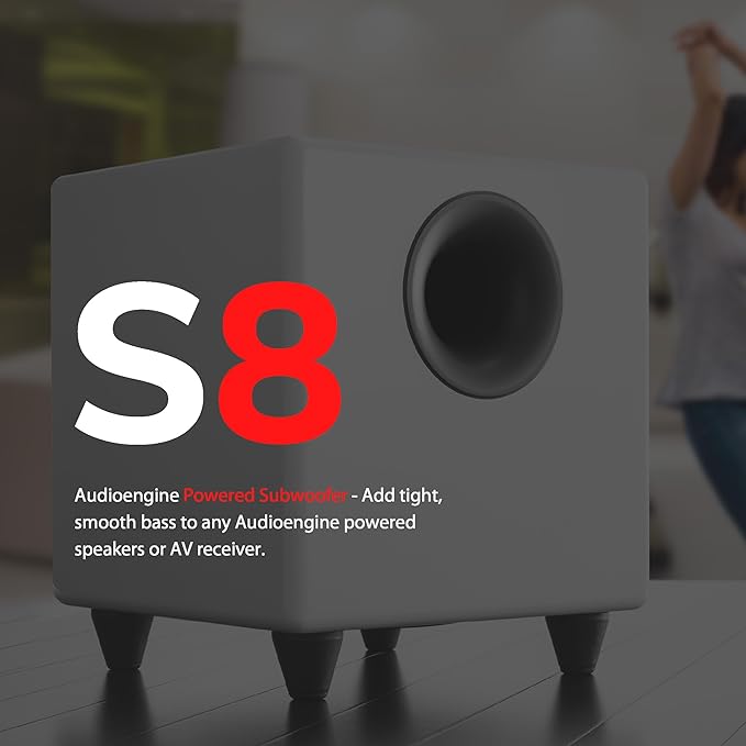Audioengine S8 Powered Subwoofer Speaker - 250W 8-inch Home Woofer - Image 7