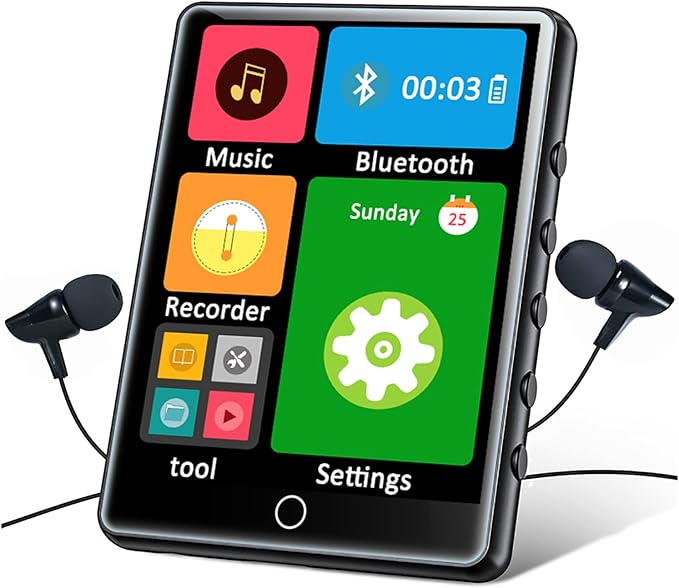 128GB MP3 Player with Bluetooth 5.3 Touch Screen 2.8-inch Digital Music Player by HOVOYNN