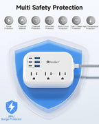 Beeiker Short Extension Cord 1 Ft- 6 USB Travel Power Strip - Image 6