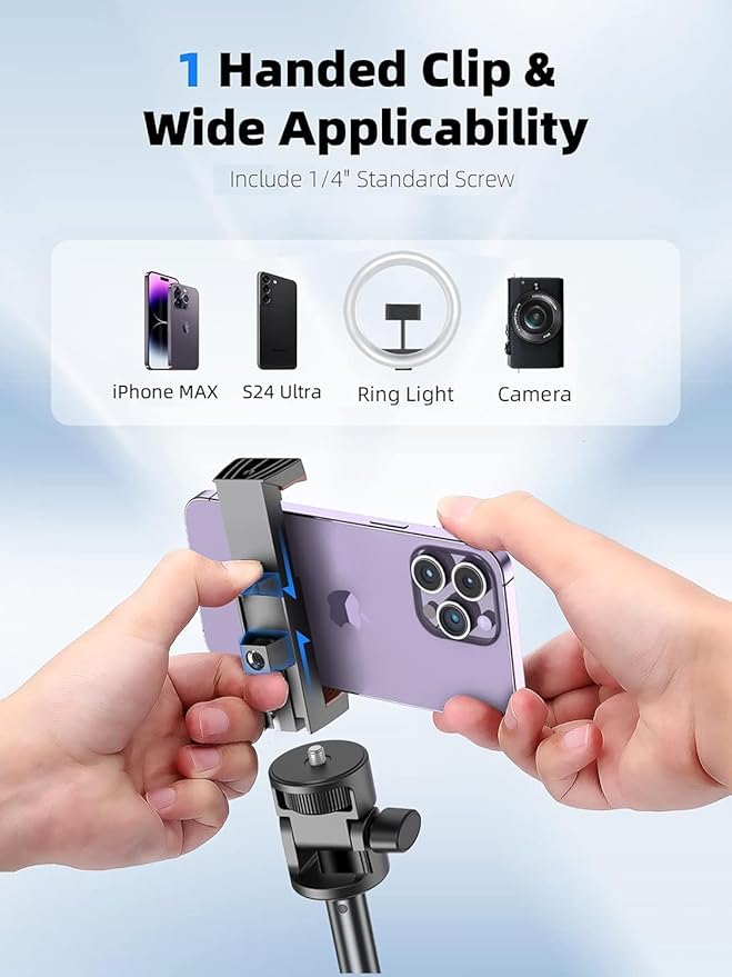Kaiess 62" Phone Tripod & Selfie Stick, Extendable Photography Light Stand - Image 5