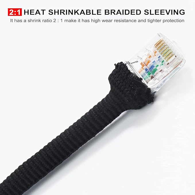 Braided Sleeving 2:1 Shrinkable Fabric Heat Shrink Tubing- Abrasion Protection - Image 3
