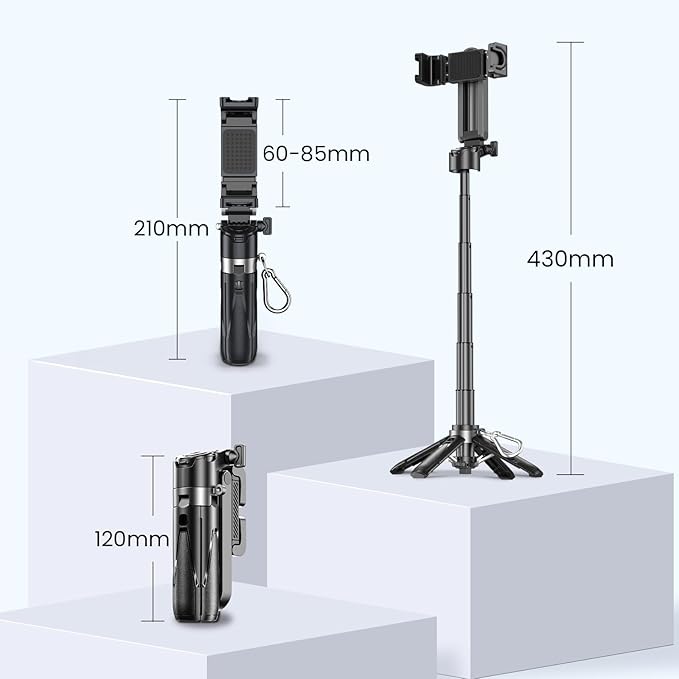 Mini Tripod with Dual Fill Lights, Portable Selfie Stick with Wireless Remote - Image 7