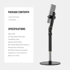 NEEWER Basics Cell Phone Stand for Desk, Adjustable Phone Holder Clamp - Image 2