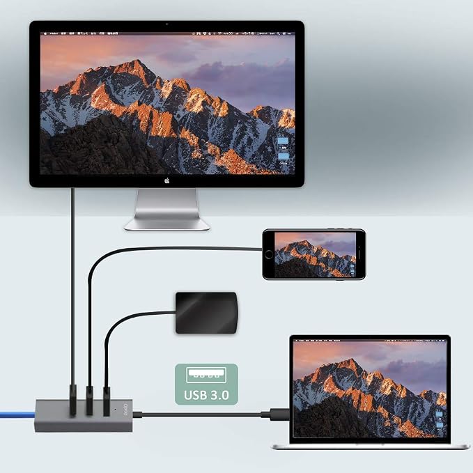 Opro9 4-in-1 USB C to Ethernet Hub, USB OTG Network Adapter, 3xUSB 3.0 - Image 6