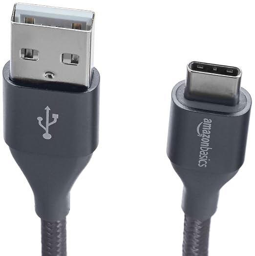 Amazon Basics USB-C to USB-A 2.0 Fast Charger Cable, Nylon Braided Cord - Image 3
