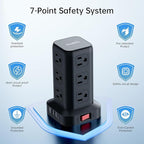 PD20W Surge Protector Power Strip Tower, 15FT Extension Cord - Image 4