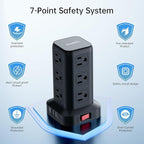 PD 20W USB C Surge Protector, Mini Power Strip Tower Travel 12 AC 4 USB Power - Image 3
