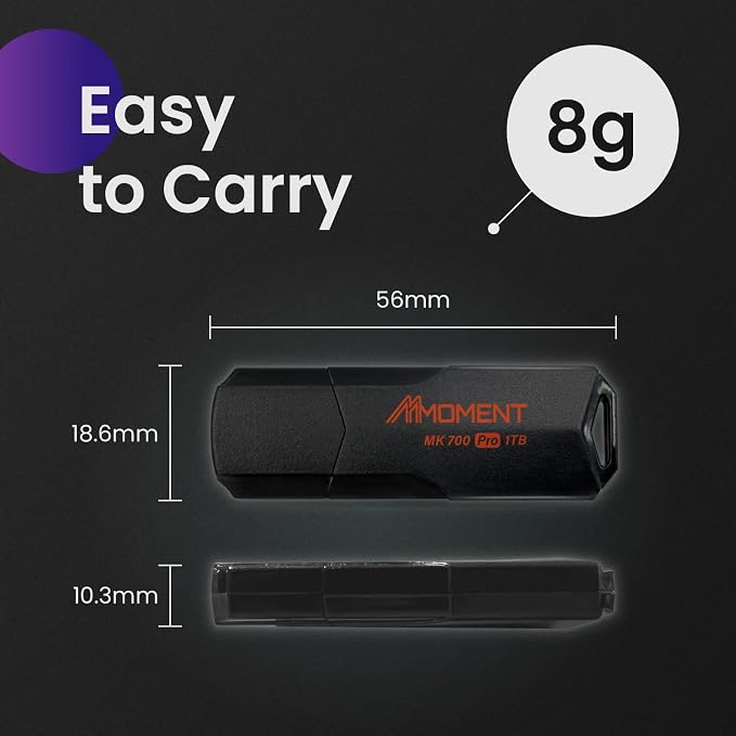 MMOMENT MK700 1TB USB 3.2 Gen2x1 Flash Drive, Read Speed up to 600MB/s - Image 7