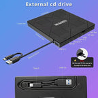 8-in-1 External Blu-ray Drive: 2 USB + USB-C Ports, TF/SD Card Reader, Laptop - Image 7