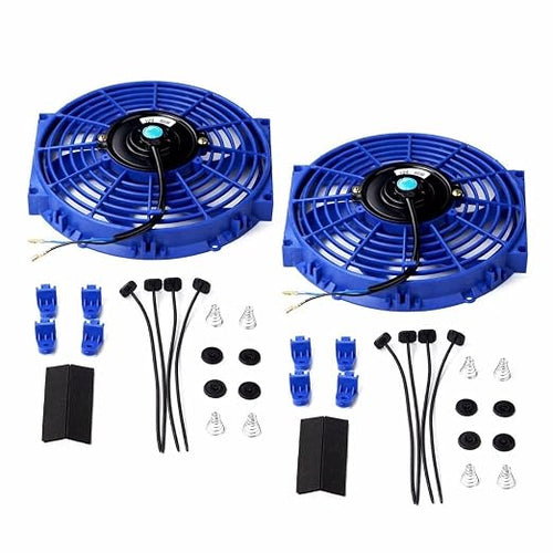 2PCS 10 inch Slim Fan Push Pull Electric Radiator Cooling 12V 80W Mount - Image 2