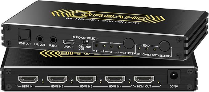 4K@120Hz HDMI 2.1 Switch 4 in 1 Out by CORSAHD