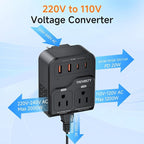 2000W Voltage Converter US to Europe, 220V to 110V Converter - Image 3