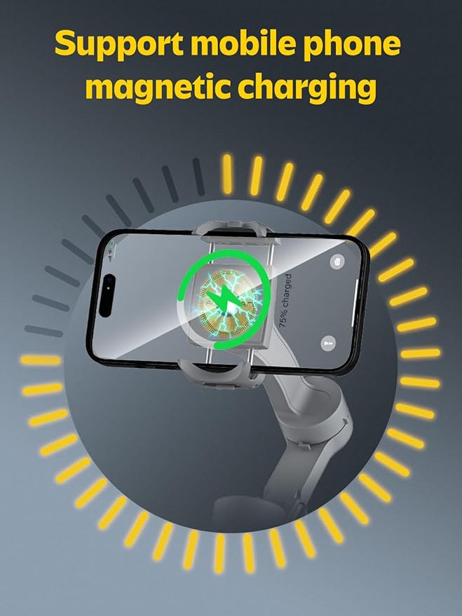 Professional Gimbal Stabilizer for Smartphone w/Wireless Charging OLED Display - Image 6
