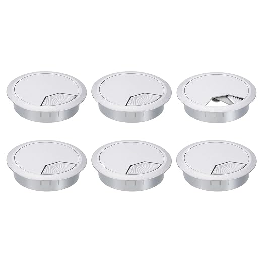 uxcell 6 Pcs 80mm Desk Grommet, Plastic Cable Hole Cover, Wire Cord Cable by uxcell