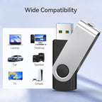 JUANWE 64GB USB Flash Drives 5 Packs, USB 2.0Thumb Drives Foldable 360°Swivel - Image 2
