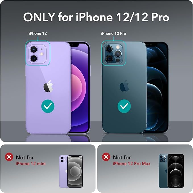 ESR 3 Pack for iPhone 12, iPhone 12 Pro Screen Protector, HD Clear Tempered - Image 2