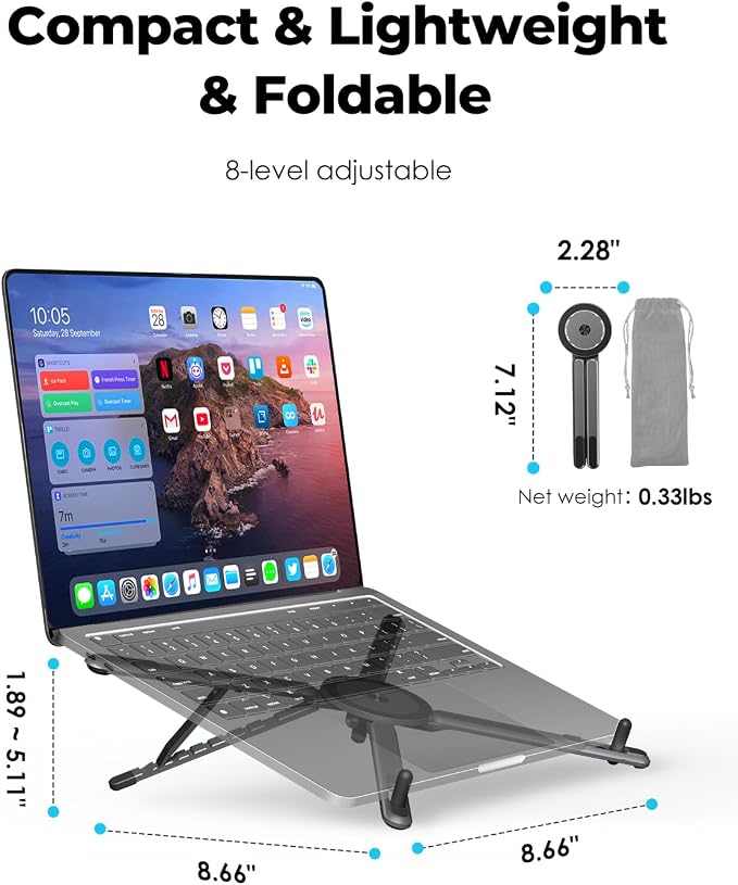 Viozon Magnetic Phone Holder Tripod, Portable Laptop Stand - Image 3