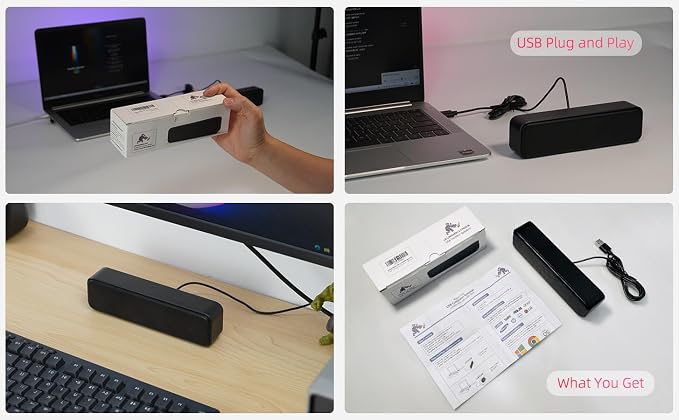 Computer Speakers for Desktop PC, External Speakers for Laptop, Mini Computer - Image 5