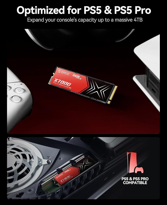 ORICO X7000 2TB NVMe SSD for Gaming, 7400MB/s Read Speed, 17μs Response Time - Image 2