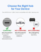 LENTION 4-in-1 USB-C Hub with Type C, USB 3.0, USB 2.0 - Image 4