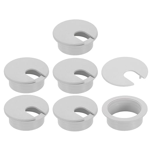 uxcell 6 Pcs 35mm Desk Grommet, Plastic Cable Hole Cover, Wire Cord Cable by uxcell