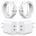 2Pack iPhone 16 15 Chargers, Dual Port Fast Wall Chargers Block by BikeAnything
