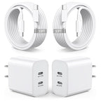 2Pack iPhone 16 15 Chargers, Dual Port Fast Wall Chargers Block by BikeAnything