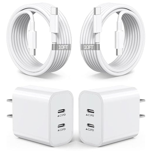 2Pack iPhone 16 15 Chargers, Dual Port Fast Wall Chargers Block by BikeAnything