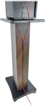 Rockville SS28D Premium 28" Dark Wood Speaker Stands, Solid MDF, Dual Top Plates - Image 3