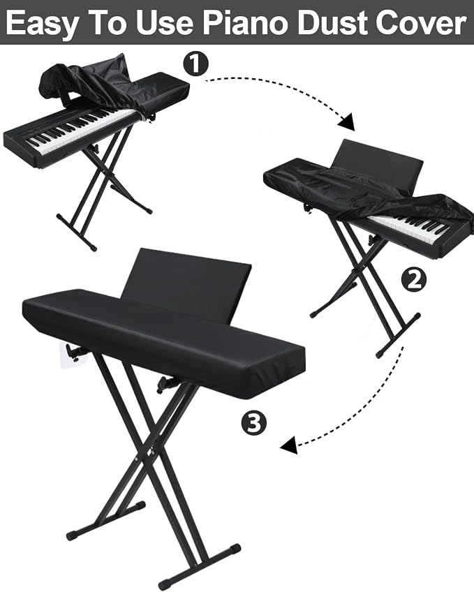 Elastic Lock Music Keyboard Dust Protector Cover - Image 9