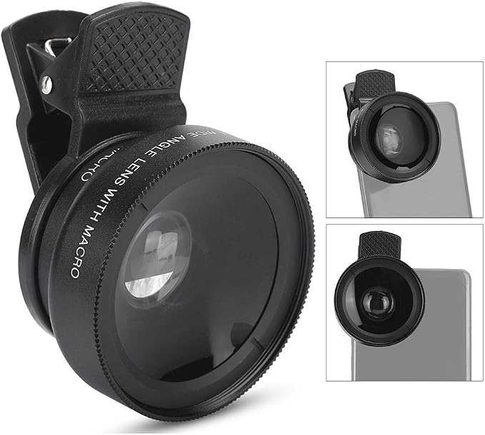Cell Phone Lens Attachment, 2 in 1 Clip-on Mobile Phone 0.45X Wide Angle + - Image 6