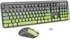 Wireless Keyboard and Mouse Combo, 104 Round Keys Cute Colorful Keyboard and by TT-FOPETT