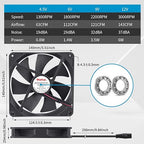 Wathai 140mm x 25mm Computer Fan - Image 3