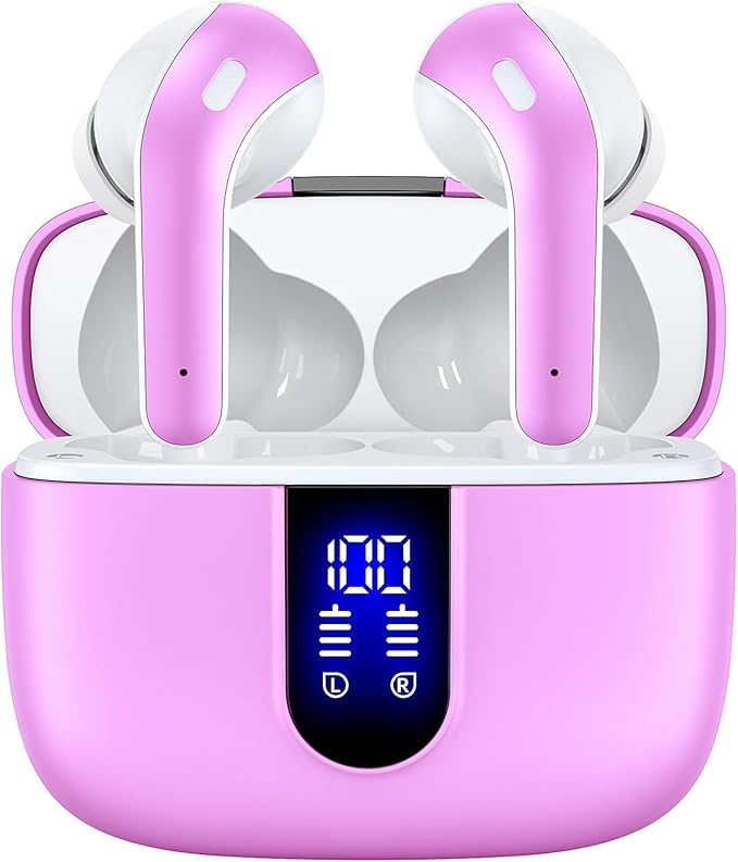 TAGRY Bluetooth Headphones True Wireless Earbuds 60H Playback LED Power Display by TAGRY