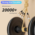 USB C Multi Charging Cable, 3 in 1 Charging Cable Nylon Braided USB-C Multiple - Image 5