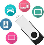 USB Flash Drive 512MB 20 Pack, Bulk USB 2.0 Thumb Drives Swivel Memory Stick - Image 4