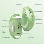 MEETION Green Wireless Keyboard and Mouse, Full-Sized Cordless Keyboard - Image 5